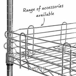 Garage Shelving 4 Tier Chrome Wire Shelving Unit H1800 x W1200 x D450mm