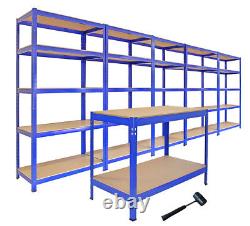 Garage Shelving Heavy Duty Racking Unit Boltless Storage Shelves 5 Tier Shelf