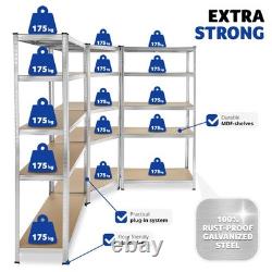 Garage Shelving Unit 3-Part Racking System 15 Heavy Duty Storage Shelves 2625kg