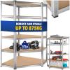 Garage Shelving Heavy-duty Galvanised Steel Frame, Height-adjustable Shelves