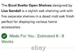 Genuine Ercol Shelves Shelving Unit Display Cabinet Wood Ash Colour Oak
