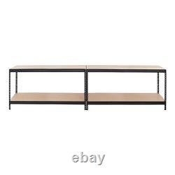 GoodHome Rand HDF Steel Shelving Unit 4 Shelf Heavy Duty Storage 1800x1656mm New