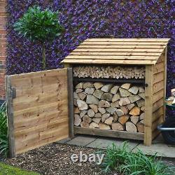 Greetham 4ft Outdoor Wooden Log Store Also Available With Doors UK Hand Made