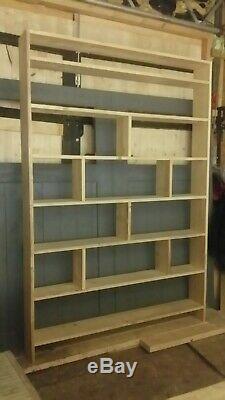 H2.2m x W1.6m Handmade Reclaimed Scaffold Board Bookcase Industrial Shelving