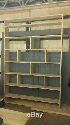 H2.2m x W1.6m Handmade Reclaimed Scaffold Board Bookcase Industrial Shelving