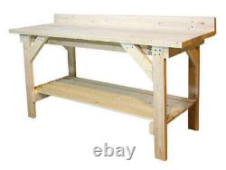 HEAVY DUTY Natural Wood 6' Garage/Basement Work Bench w Storage Shelf Work Table