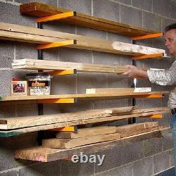 HEAVY DUTY WOOD & TIMBER SHELF STORAGE SYSTEM Wall Mount Pipe Rack Plank Shelves