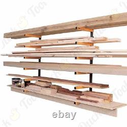 HEAVY DUTY WOOD & TIMBER SHELF STORAGE SYSTEM Wall Mount Pipe Rack Plank Shelves