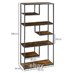 HOMCOM 7 Tier Storage Shelves, Free Standing Book Shelf for Study, Living Room