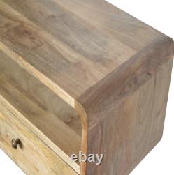 Handmade Console Table Natural Wood Finish Hallway Side Cabinet Handmade Unit