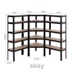 Heavy Duty 1500mm Height Corner Garage Racking/Shelving Unit 5 Tier Storage Rack
