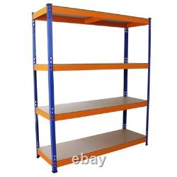 Heavy Duty 4Tier S-RAX Garage Shelving Storage Units 150cm Wide Metal Racking