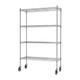 Heavy Duty 4 Tier Chrome Wire Shelving Unit With Castors Adjustable Storage Rack