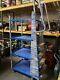 Heavy Duty 4 Wheel Steel 2.4m Ladder Stair Shelf Trolleys Mobile Stock Shelving