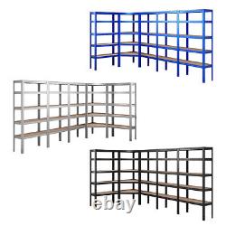 Heavy Duty 5 Bay Galvanised Corner Shelving/Racking Unit Garage&5 Storage Racks