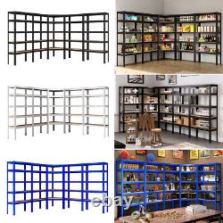 Heavy Duty 5 Bay Galvanised Corner Shelving/Racking Unit Garage&5 Storage Racks