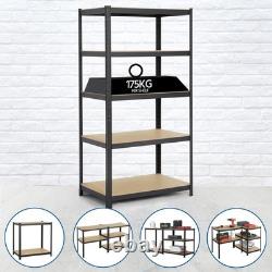 Heavy Duty 5 Tier Adjustable Metal Garage Storage Shelving Unit 180x90x60cm