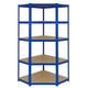 Heavy Duty 5 Tier Blue Metal Steel Corner Racking Garage Shelving Bays
