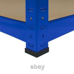 Heavy Duty 5 Tier Blue Metal Steel Corner Racking Garage Shelving Bays