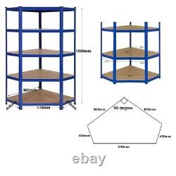 Heavy Duty 5 Tier Corner Racking Shelf Shelving Unit Garage Warehouse Shelves