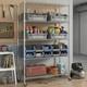 Heavy Duty 5 Tier Metal Adjustable Shelving Unit Standing Storage Rack With Wheels