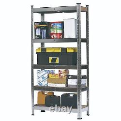 Heavy Duty 5 Tier Metal Galvanized Shelving Rack Garage Storage Shelf Steady UK