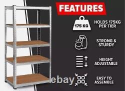 Heavy Duty 5 Tier Metal Garage Shelves Shelving Racking Storage Boltless Shelf