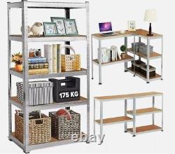 Heavy Duty 5 Tier Metal Garage Shelves Shelving Racking Storage Boltless Shelf