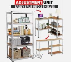 Heavy Duty 5 Tier Metal Garage Shelves Shelving Racking Storage Boltless Shelf