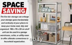 Heavy Duty 5 Tier Metal Garage Shelves Shelving Racking Storage Boltless Shelf