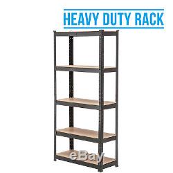 Heavy Duty 5-Tier Metal Racking Shelving Storage Garage Shelf Unit Black