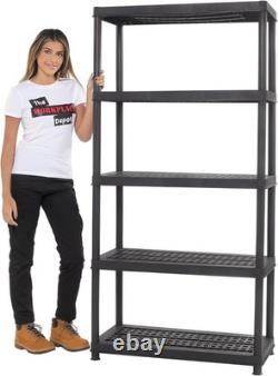 Heavy Duty 5-Tier Plastic Shelving Unit, 5 Shelf 1840mm Workplace Depot Heavy