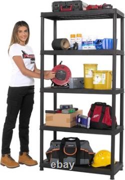 Heavy Duty 5-Tier Plastic Shelving Unit, 5 Shelf 1840mm Workplace Depot Heavy