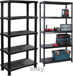 Heavy Duty 5 Tier Plastic Storage Shelf Home Garage Shelving Unit Shelves Rack