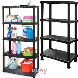 Heavy Duty 5 Tier Plastic Storage Shelf Home Garage Shelving Unit Shelves Rack