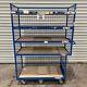 Heavy Duty 6 Wheel Steel Frame Cage & 5 Shelf Trolleys Mobile Stock Shelving