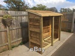 Heavy Duty 6ft Tall Double Bay Log Store With Various Options