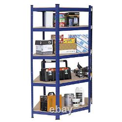 Heavy Duty Blue Metal Garage Corner Shelving Unit Shed Storage Shelves Boltless