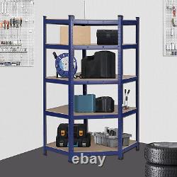 Heavy Duty Blue Metal Garage Corner Shelving Unit Shed Storage Shelves Boltless