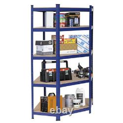 Heavy Duty Blue Metal Garage Shelving Unit Shed Storage Shelves Boltless Shelf