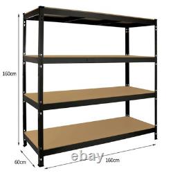 Heavy Duty Boltless Steel 4 Tier Garage Warehouse Racking Shelving Unit