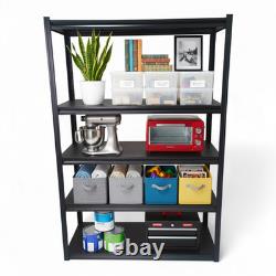 Heavy-Duty Boltless Steel Shelving Unit, Powder-Coated, Adjustable 5-Tier Rack