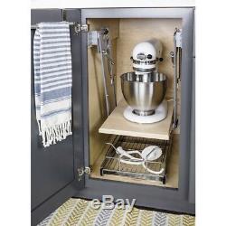 Heavy Duty Chrome Kitchen Cabinet Mixer Appliance Lift Mechanism Attach To Shelf