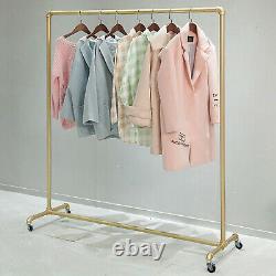Heavy Duty Clothes Rail Rack Garment Hanging Display Stand Storage Shelf Gold UK