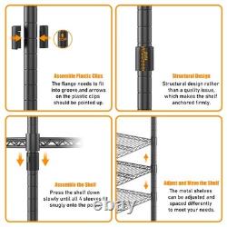 Heavy Duty Double Clothes Rail Metal Clothes Rack with Hooks Open Wardrobe Shelf