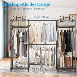 Heavy Duty Double Rail Clothes Garment Hanging Rack Shelf Display Stand Adjustab
