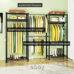 Heavy Duty Double Rail Clothes Garment Hanging Rack Shelf Display Stand Adjustab