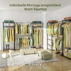 Heavy Duty Double Rail Clothes Garment Hanging Rack Shelf Display Stand Adjustab