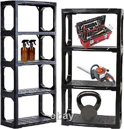 Heavy Duty Extremely Durable Plastic Storage Shelving Unit 4 Tier & 5 Tier Rack