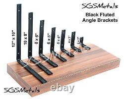 Heavy Duty FLUTED ANGLE SHELF BRACKET 7 Sizes available in Galvanised or Black